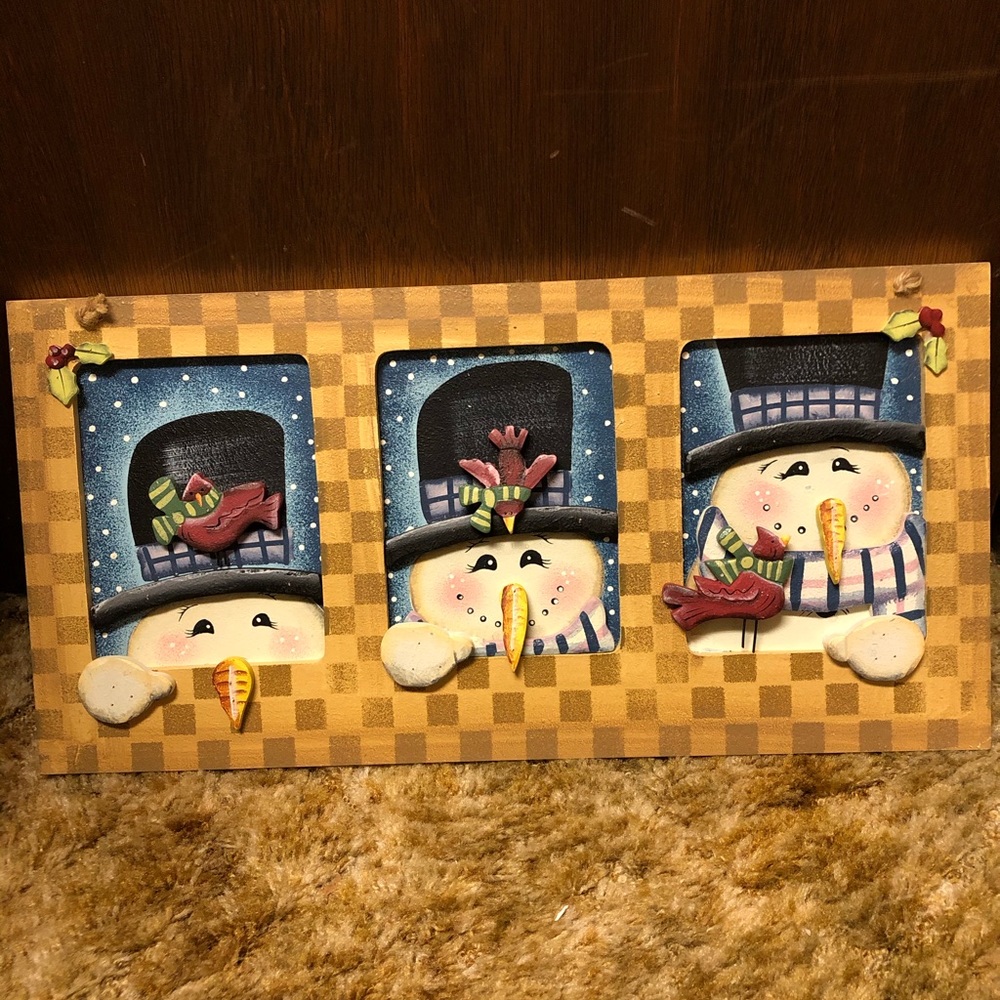 Adorable Snowman Hanging Picture